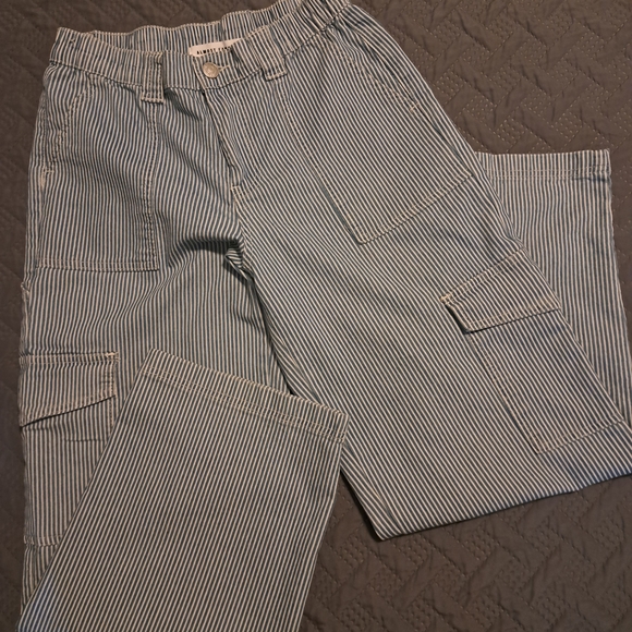 Almost Famous Denim with Blue and White Stripes Wide Leg Jeans - Picture 2 of 3